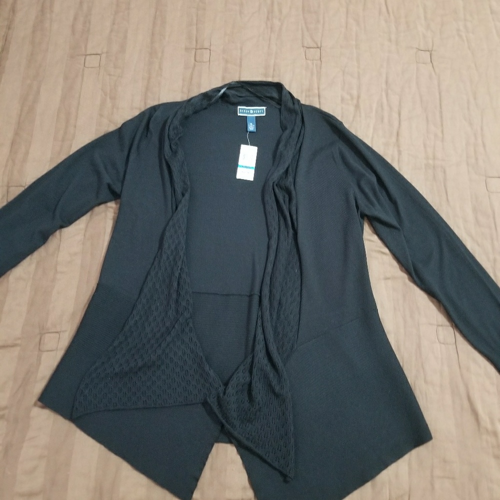 Black long cardigan sweater still with tags